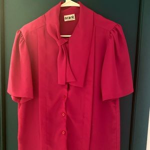 1960s Vintage Magenta Silk Blouse